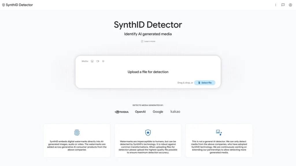Google 上线 SynthID 验证网站，向所有人开放 AI 生成内容检测